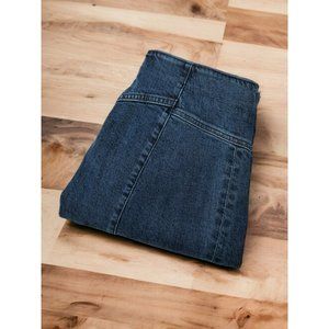 Madewell Slim Demi-Boot Jeans Reyes Blue Wash Women's Size 28 Seamed TENCEL Flaw